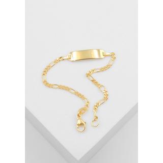 MUAU Schmuck  ID-Bracelet Figaro Gelbgold 750, 2.3mm, 14cm 