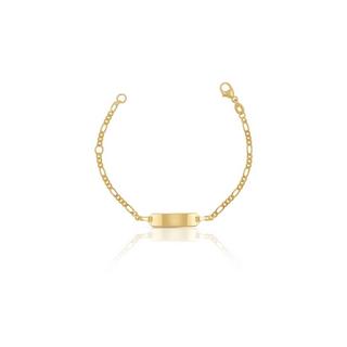 MUAU Schmuck  ID-Bracelet Figaro Gelbgold 750, 2.3mm, 14cm 