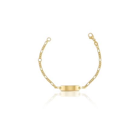 MUAU Schmuck  ID-Bracelet Figaro Gelbgold 750, 2.3mm, 14cm 