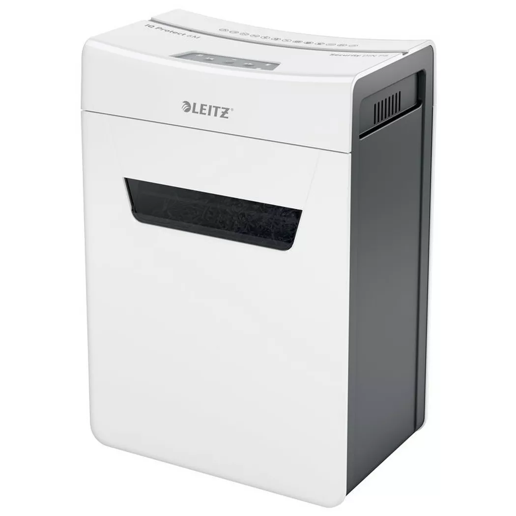 Leitz – Aktenvernichter IQ Protect 8095-20-00 6M, P-5, 18lt, Weiss Bunt