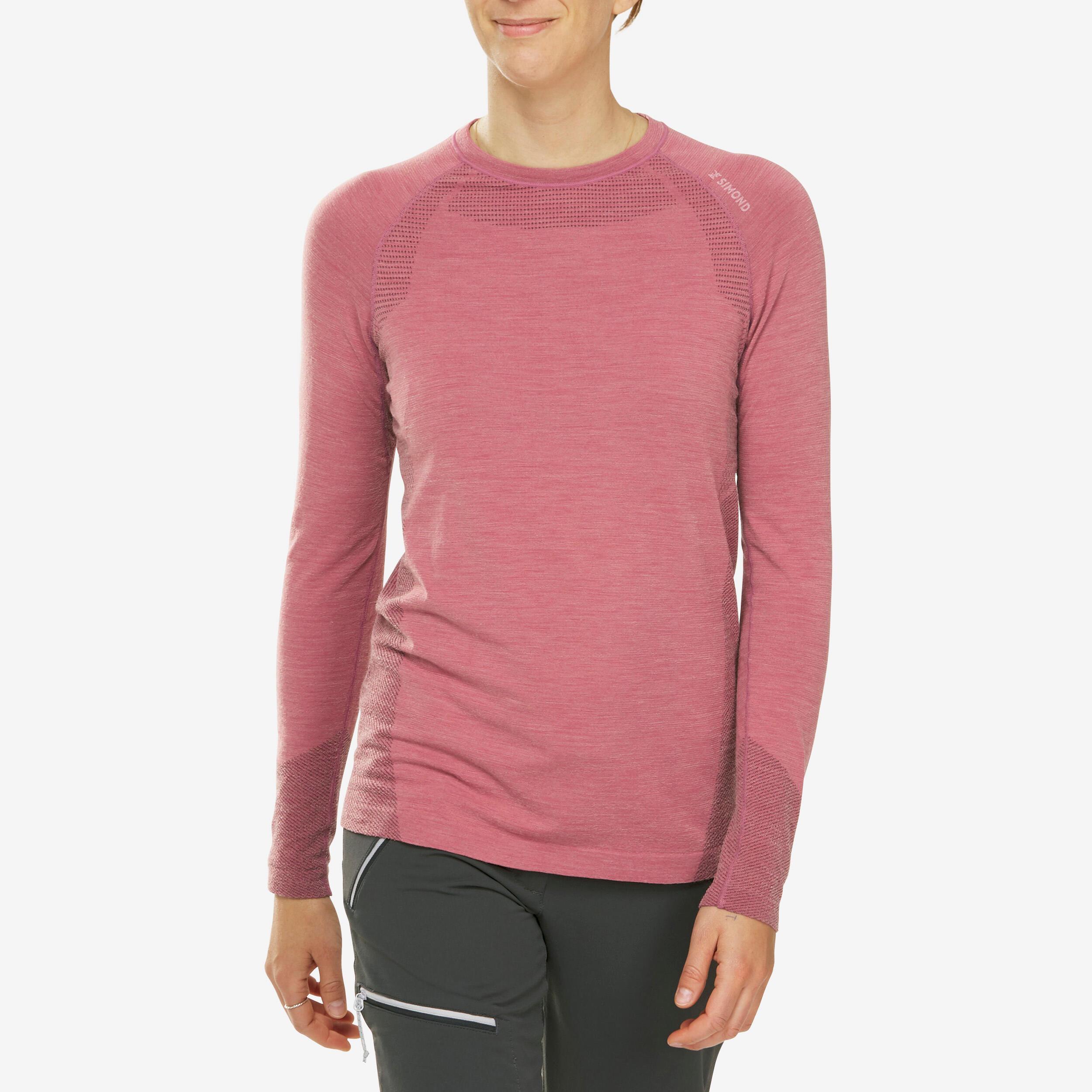 Image of Langarmshirt - Seamless Damen Dunkelrosa XL