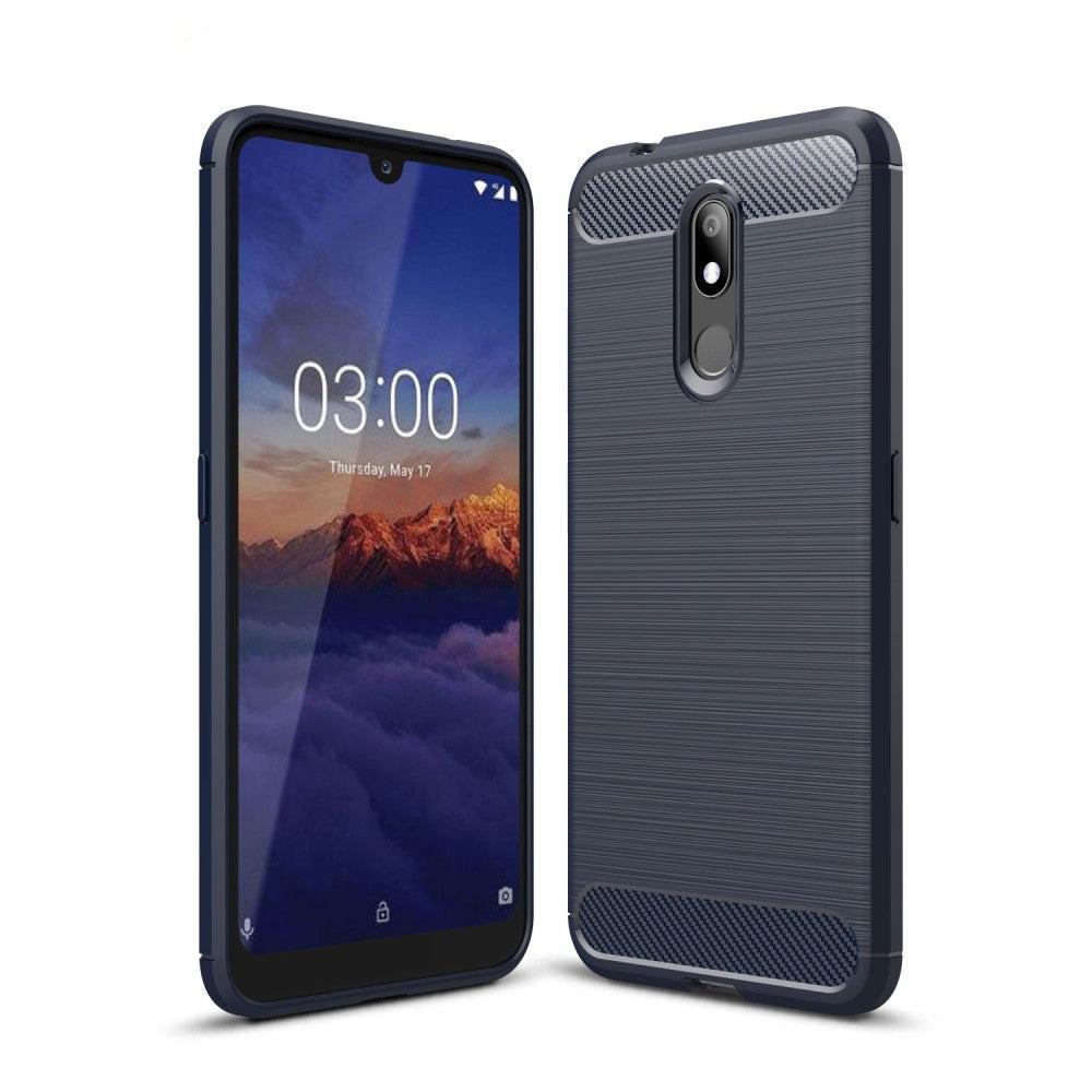 Image of Nokia 3.2 - Silikon Gummi Case Metall Carbon Look