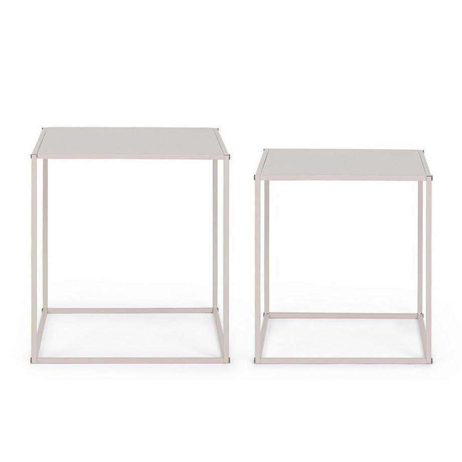mutoni Table d&#039;appoint Alrik Quadra beige (set de 2)  