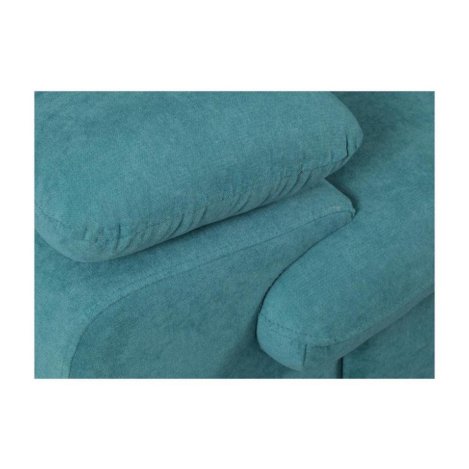 Vente-unique Canapé d'angle conible en tissu avec coffre de rangement FABIEN Turquoise Angle droit  