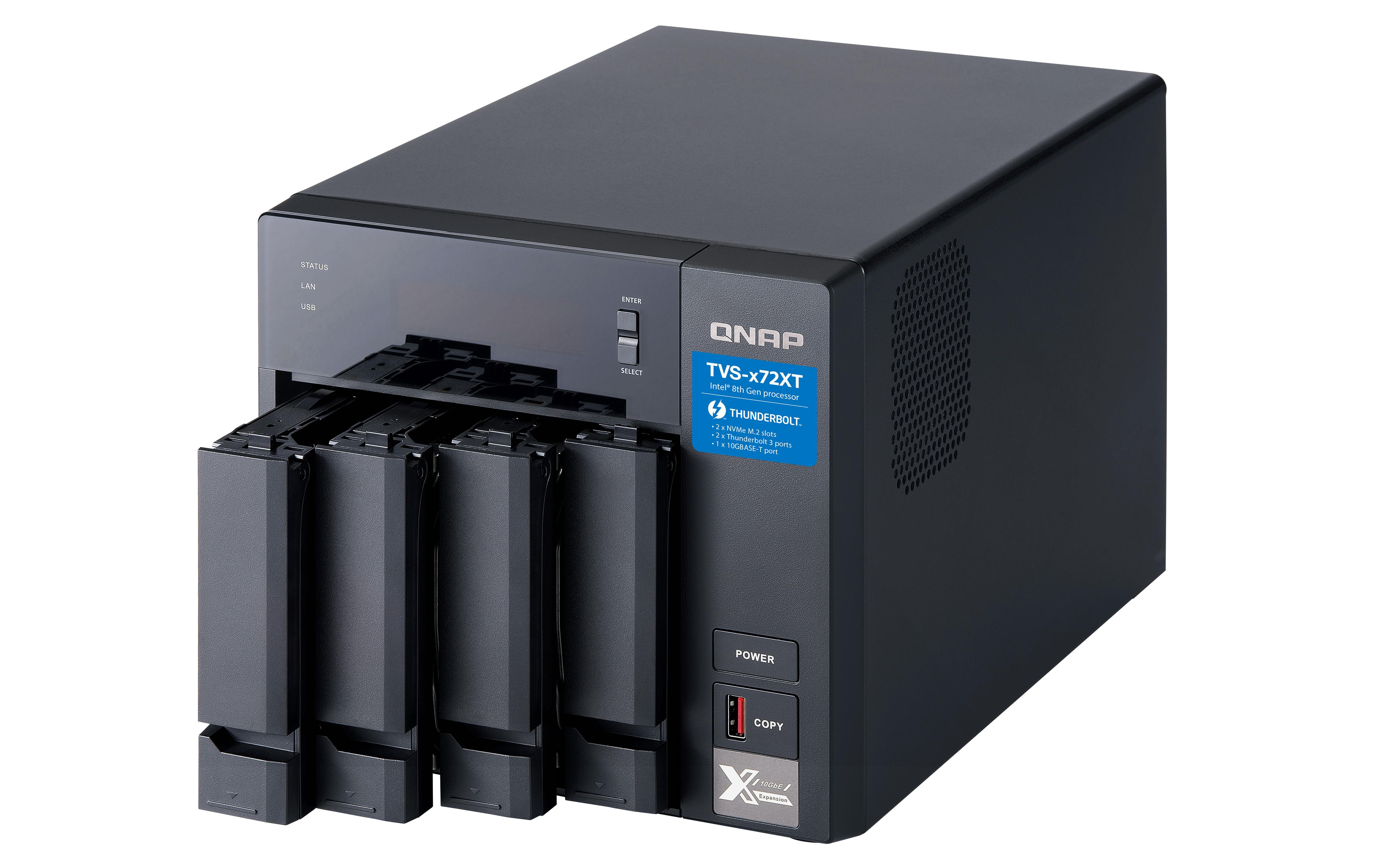 Qnap  TVS-472XT NAS Tower Ethernet/LAN Schwarz 