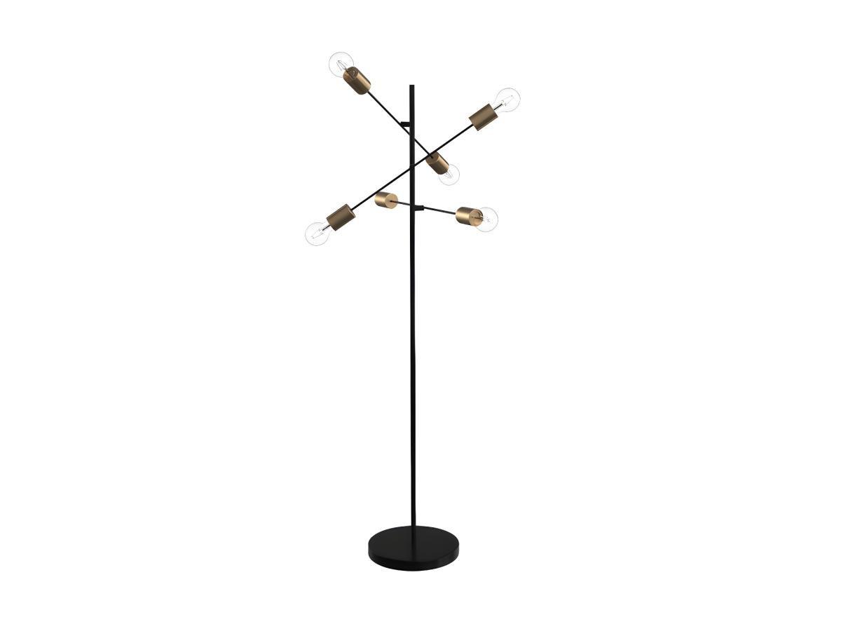 Vente-unique Lampadaire 6 ampoules style industriel KLEPTON Métal Or  