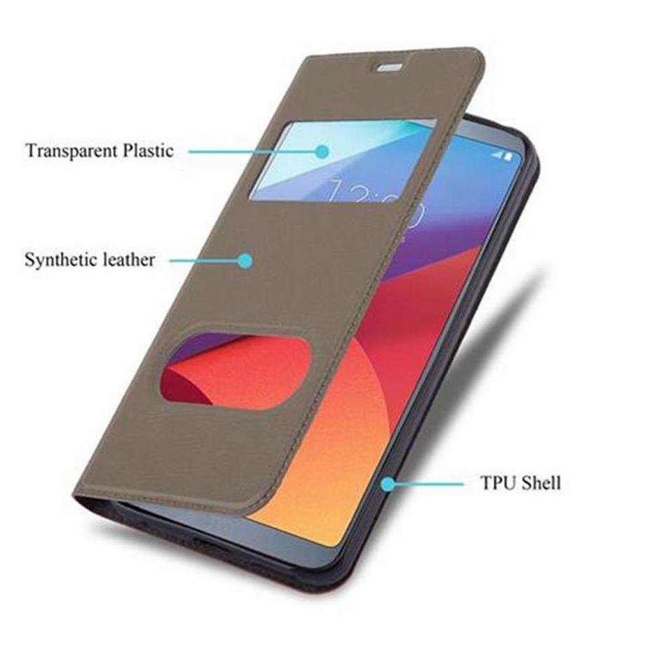 Cadorabo  Housse compatible avec LG G6 - Coque de protection avec fermeture magnétique, fonction de support et 2 fenêtres de visualisation 
