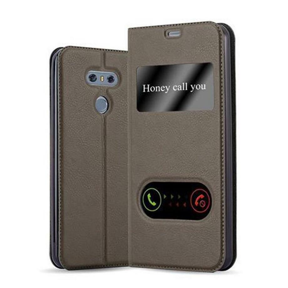 Cadorabo  Housse compatible avec LG G6 - Coque de protection avec fermeture magnétique, fonction de support et 2 fenêtres de visualisation 