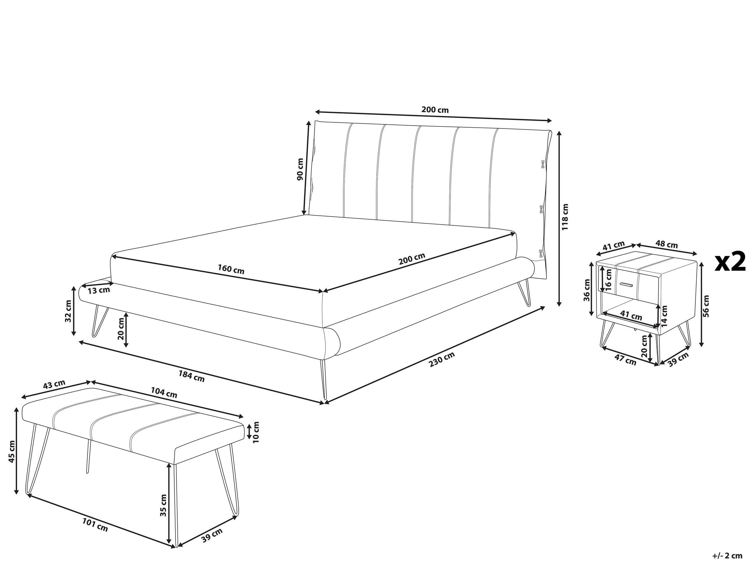 Beliani Set da camera da letto en Pelle sintetica BETIN  