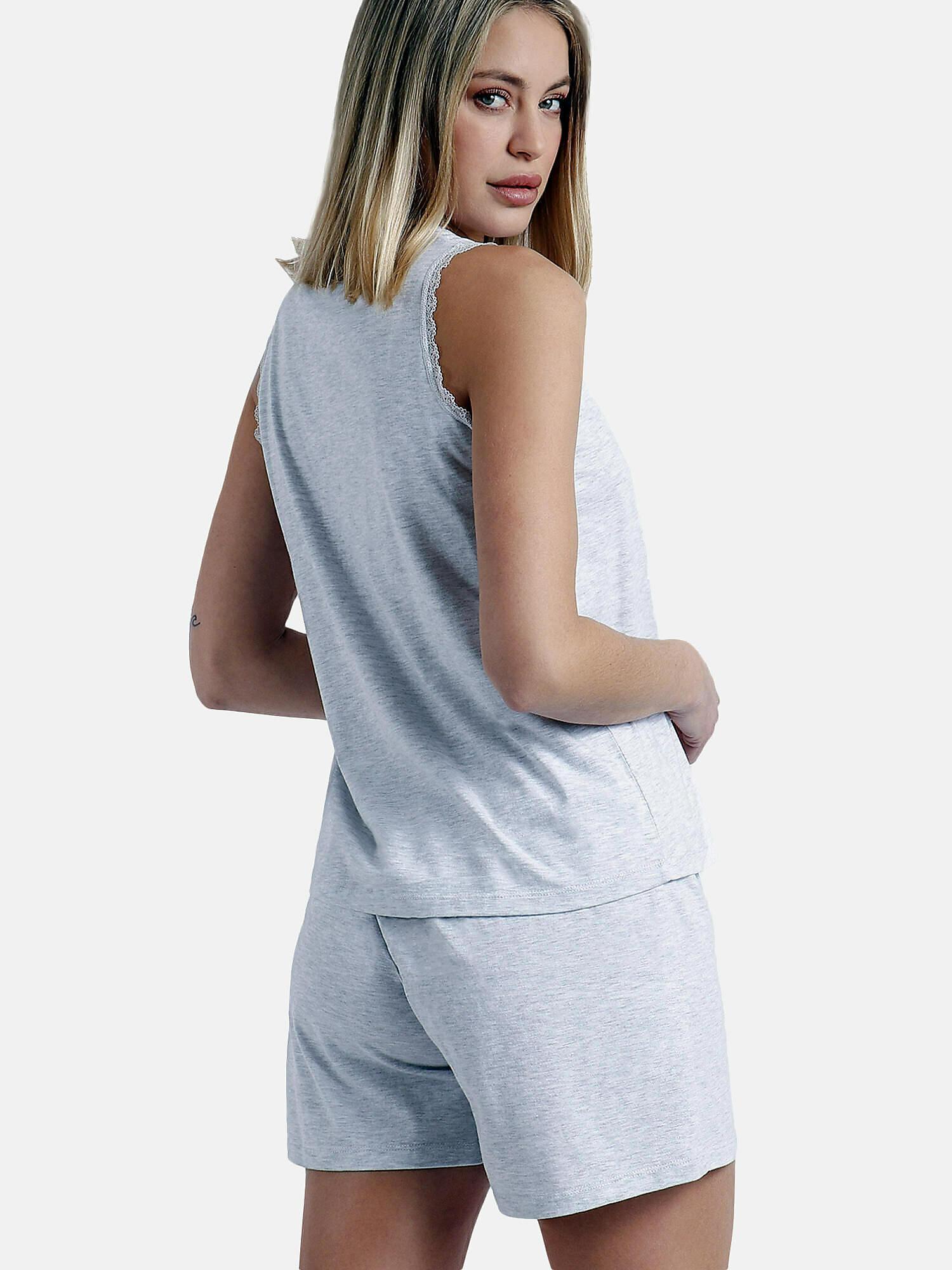 Admas  Pyjama Shorts Tank Top Romantic Grey 