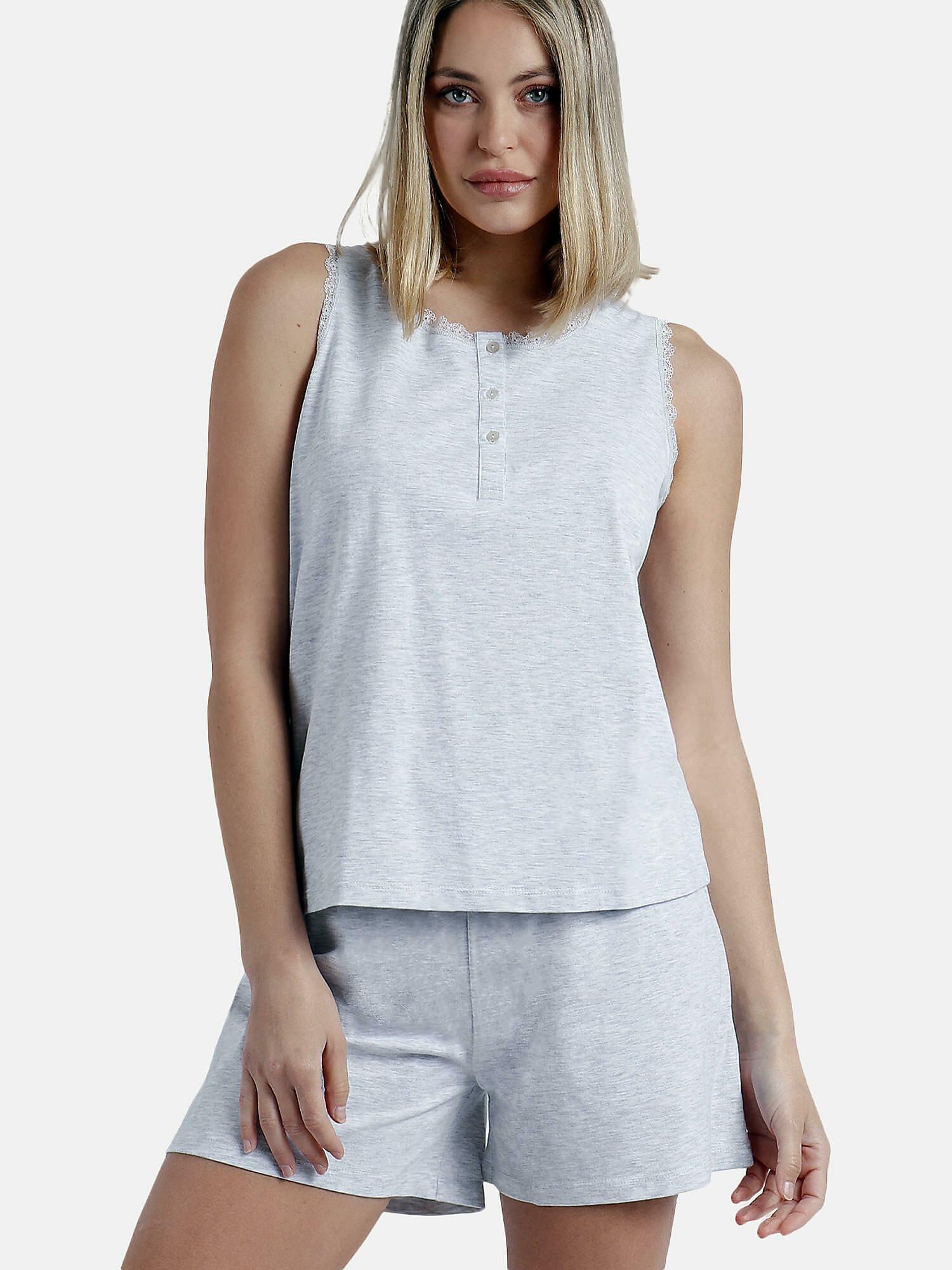 Admas  Pyjama Shorts Tank Top Romantic Grey 