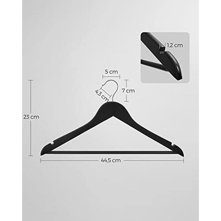 Songmics Eleganti grucce in legno massello - Ganci antiscivolo, girevoli a 360°  