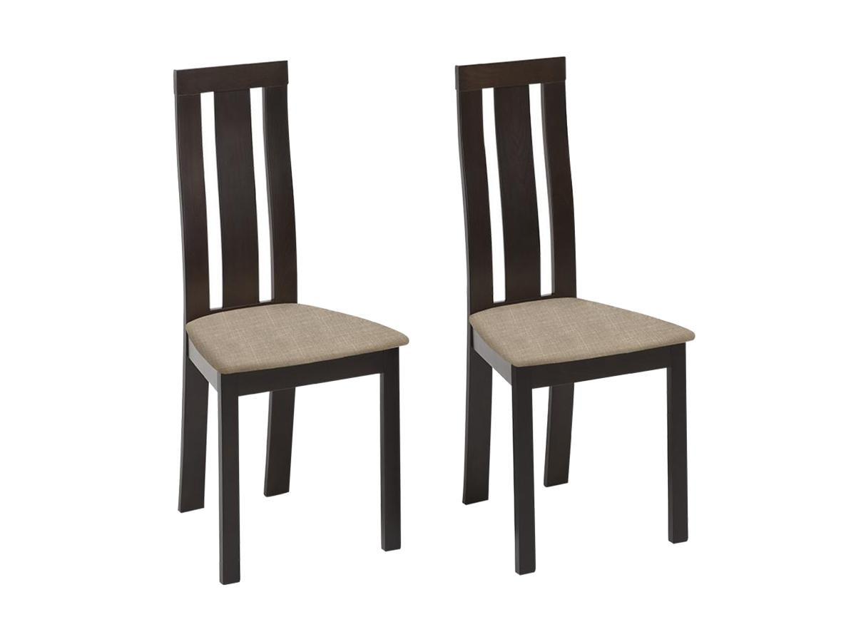 Vente-unique Lot de 2 chaises DOMINGO Hêtre massif wengé  