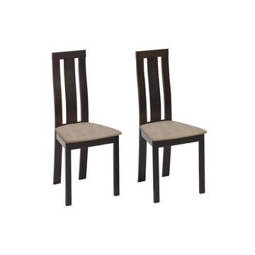 Lot de 2 chaises DOMINGO Hêtre massif wengé