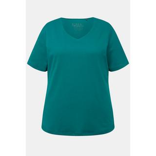 Ulla Popken  Shirt, doppellagige Vorderseite, Slim, Rundhals, Halbarm 