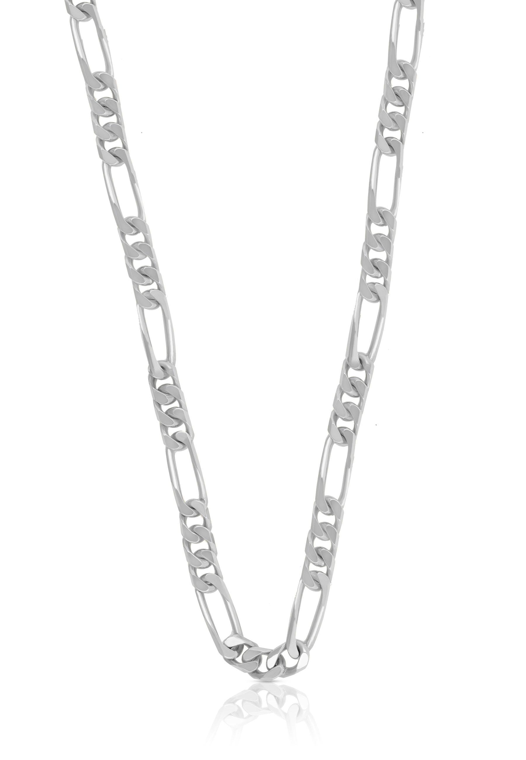 MUAU Schmuck  Collier figaro or blanc 750, 4,5mm, 50cm 