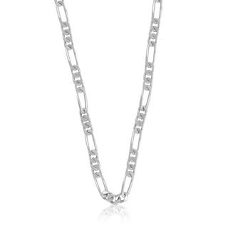 MUAU Schmuck  Collier figaro or blanc 750, 4,5mm, 50cm 