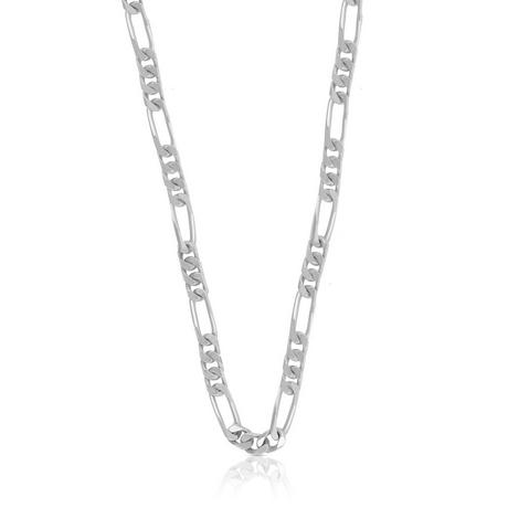 MUAU Schmuck  Collier figaro or blanc 750, 4,5mm, 50cm 