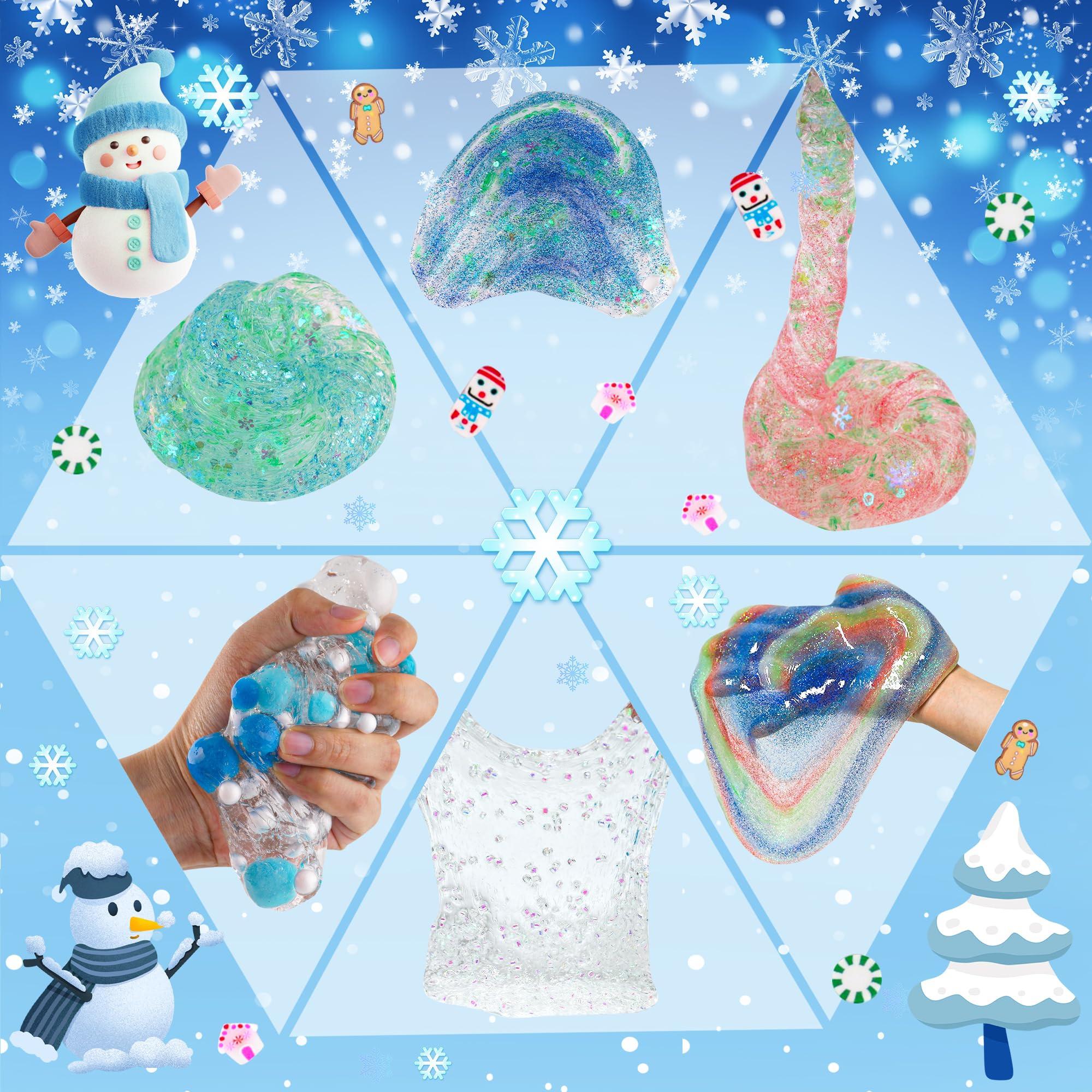 Activity-board  Kit de construction d'un bonhomme de neige avec de la pâte à modeler et du Clear Slime pour enfants 