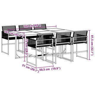 VidaXL Ensemble de salle à manger de jardin rotin synthétique  