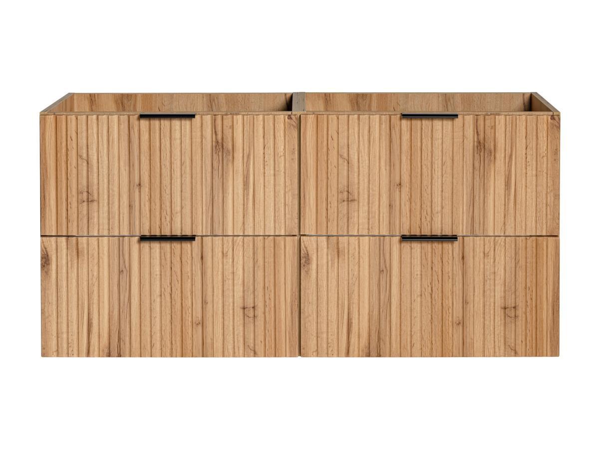 Vente-unique Mobile sotto lavabo sospeso scanalato L120 cm Naturale chiaro - ZEVARA  