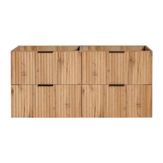 Vente-unique Mobile sotto lavabo sospeso scanalato L120 cm Naturale chiaro - ZEVARA  