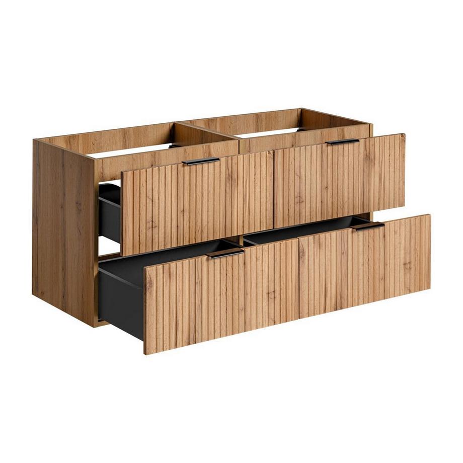 Vente-unique Mobile sotto lavabo sospeso scanalato L120 cm Naturale chiaro - ZEVARA  