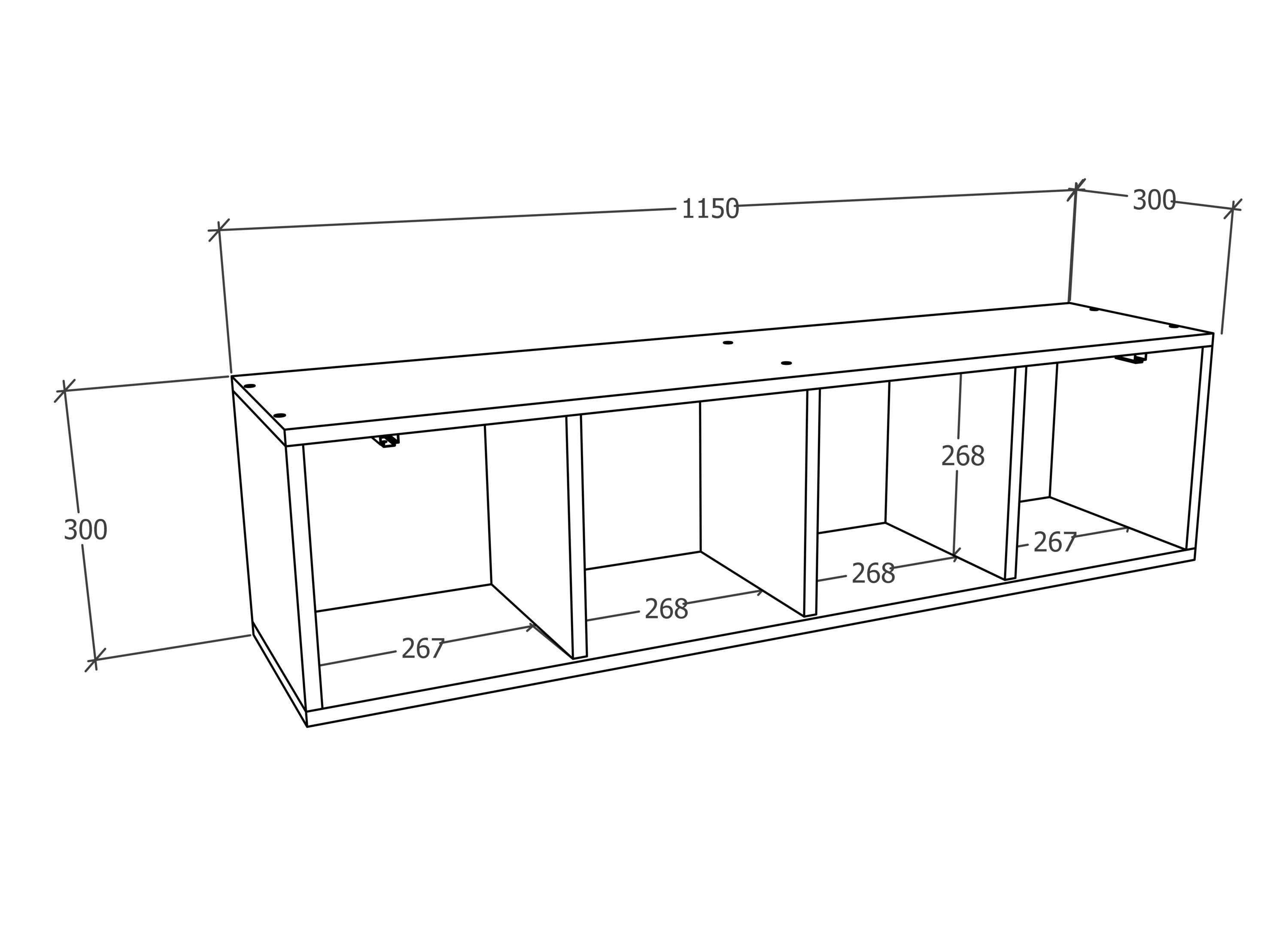 VCM Holz Wandregal Hängeregal Wandschrank Klappschrank Arila XL  