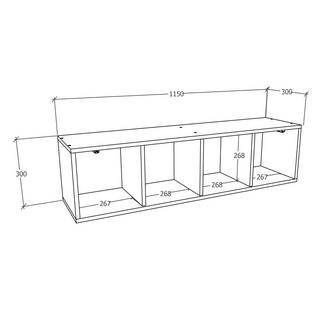 VCM Holz Wandregal Hängeregal Wandschrank Klappschrank Arila XL  