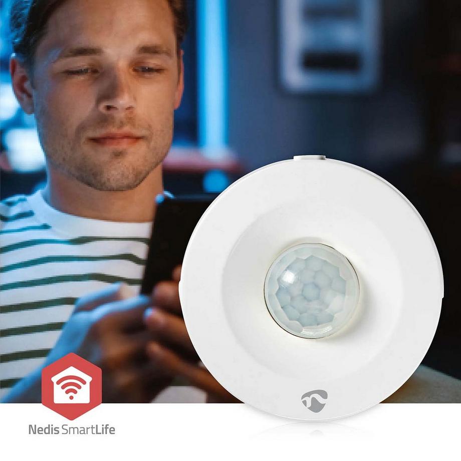 Nedis  SmartLife Smart Motion Sensor | Zigbee 3.0 | Batteriebetrieben | IP20 | Erfassungswinkel: 120° | Erfassungsbereich: 5 m | Max. Batterielebensdauer: 12 Monate | Weiß 