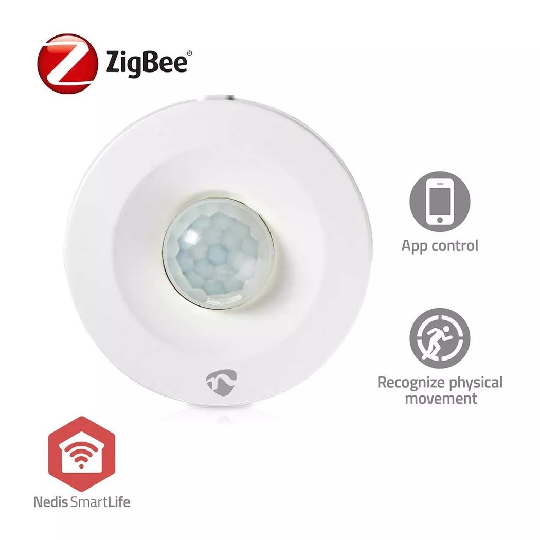 Nedis SmartLife Motion Sensor | Zigbee 3.0 | Battery Powered | IP20 | Detector angle: 120 ° | Detector range: 5 m | Max. battery life: 12 Months | Whit