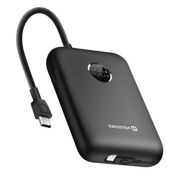 Batterie Externe 20000mAh Câbles USB-C et Lightning intégrés Écran LED