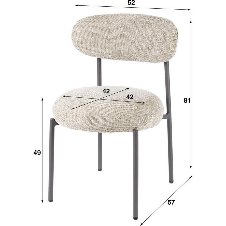 mutoni Chaise de salle à manger Round Tissee cargo sable  