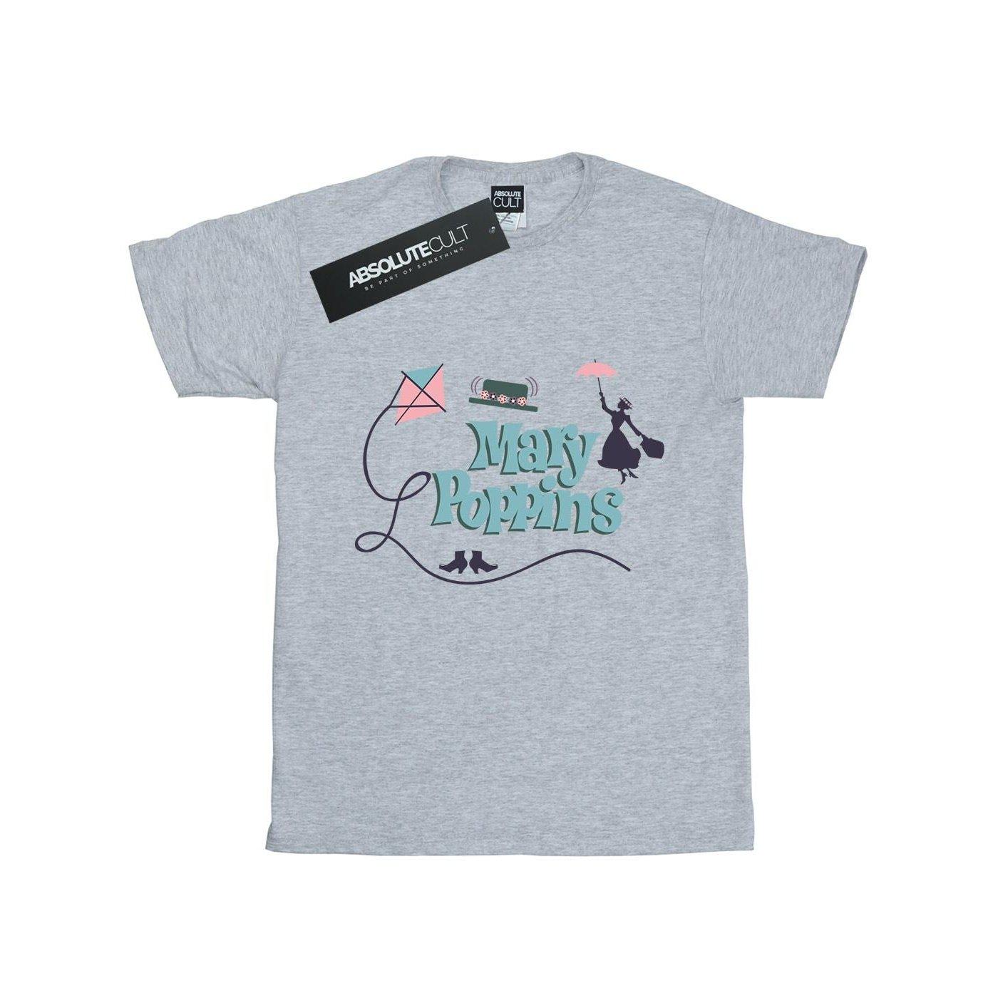 Image of Mary Poppins Logo Tshirt Unisex Grau 140/146