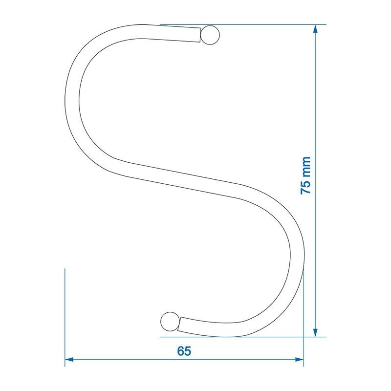 Pricenet S-Haken Ø4mm 6,5x7,5cm 6 Stück im Blister  