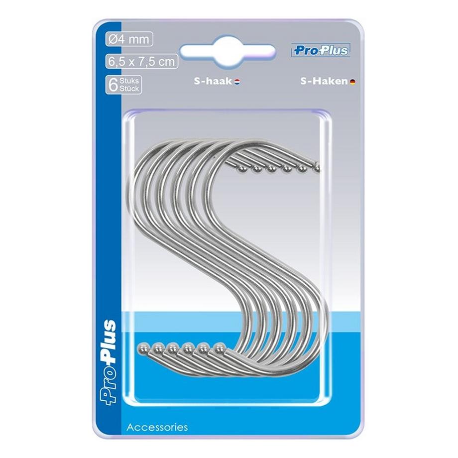 Gancio a S Ø4mm 6,5x7,5cm 6 pezzi in blister