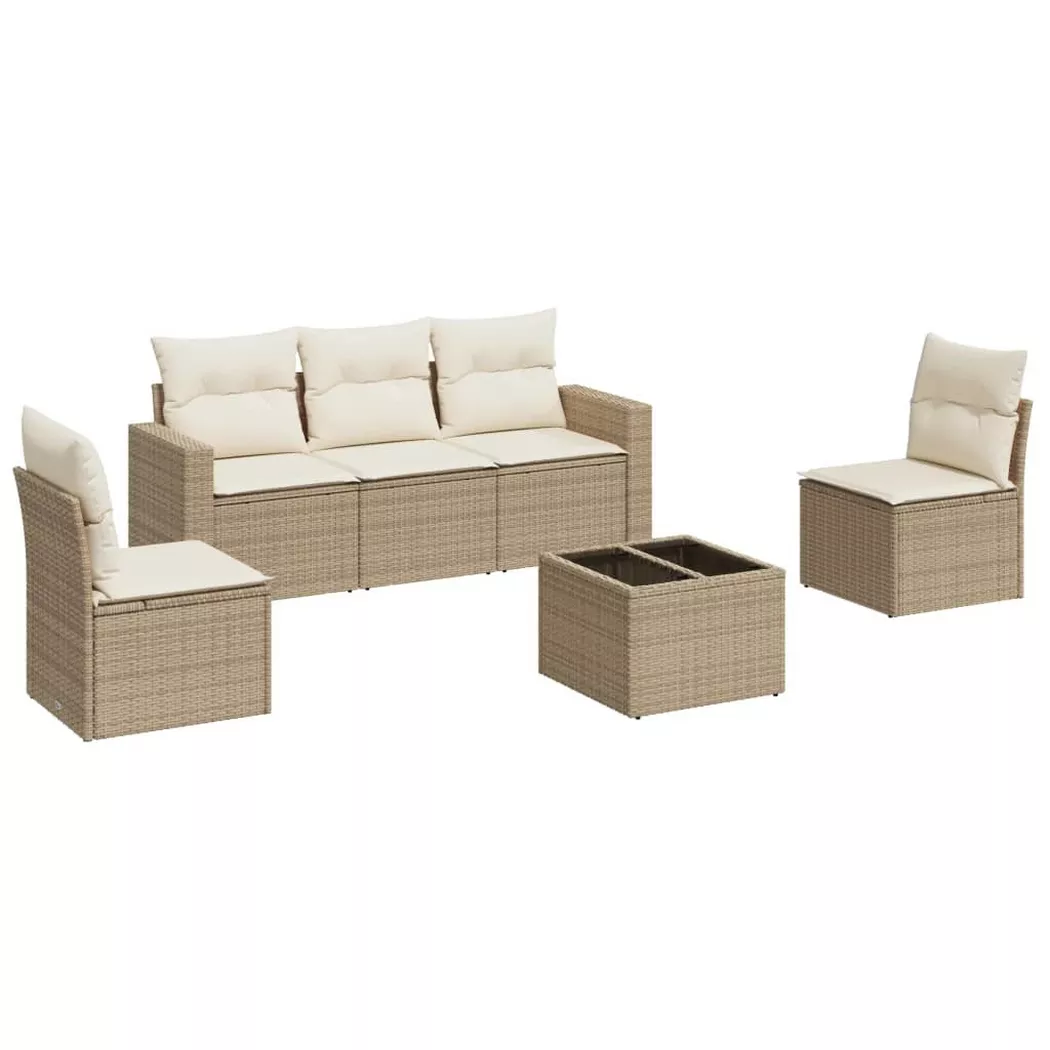 VidaXL - Garten sofagarnitur poly-rattan, One Size, Beige