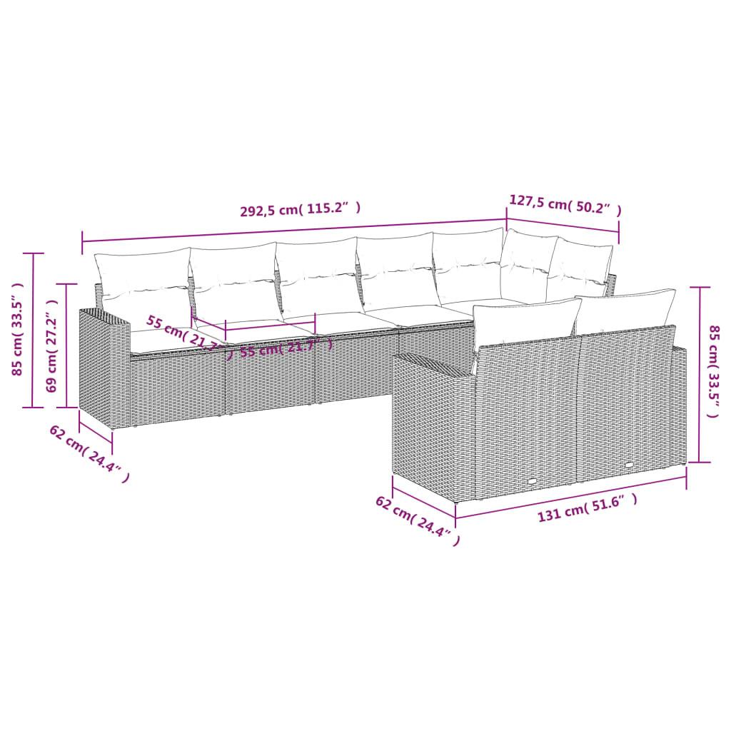 VidaXL Ensemble de canapés de jardin rotin synthétique  