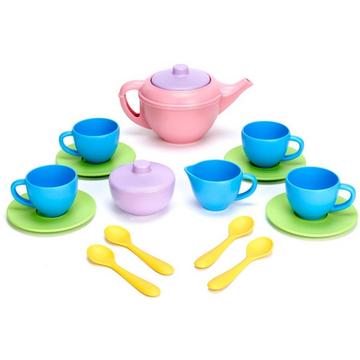 Green Toys Service à thé avec théière rose