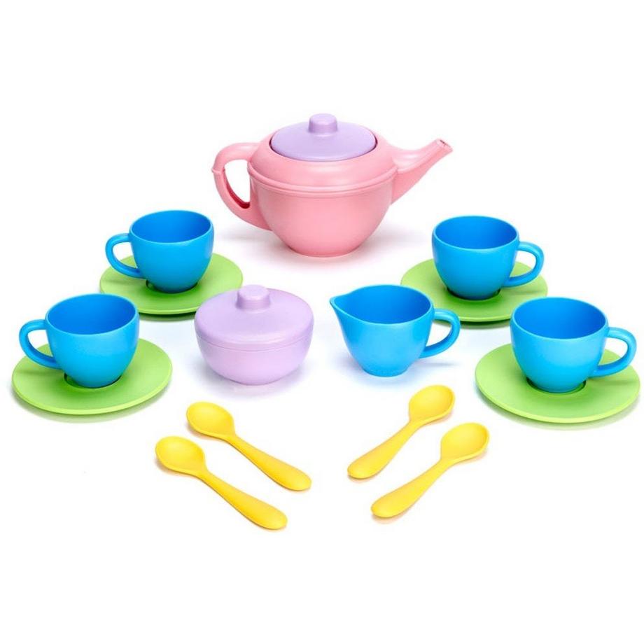 Green Toys Service à thé avec théière rose