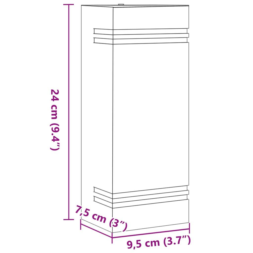 VidaXL Applique murale d'extérieur acier inoxydable  