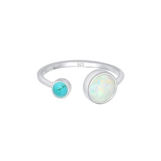 Elli  Ring Geo Opal Howlith Boho Offen Verstellbar 