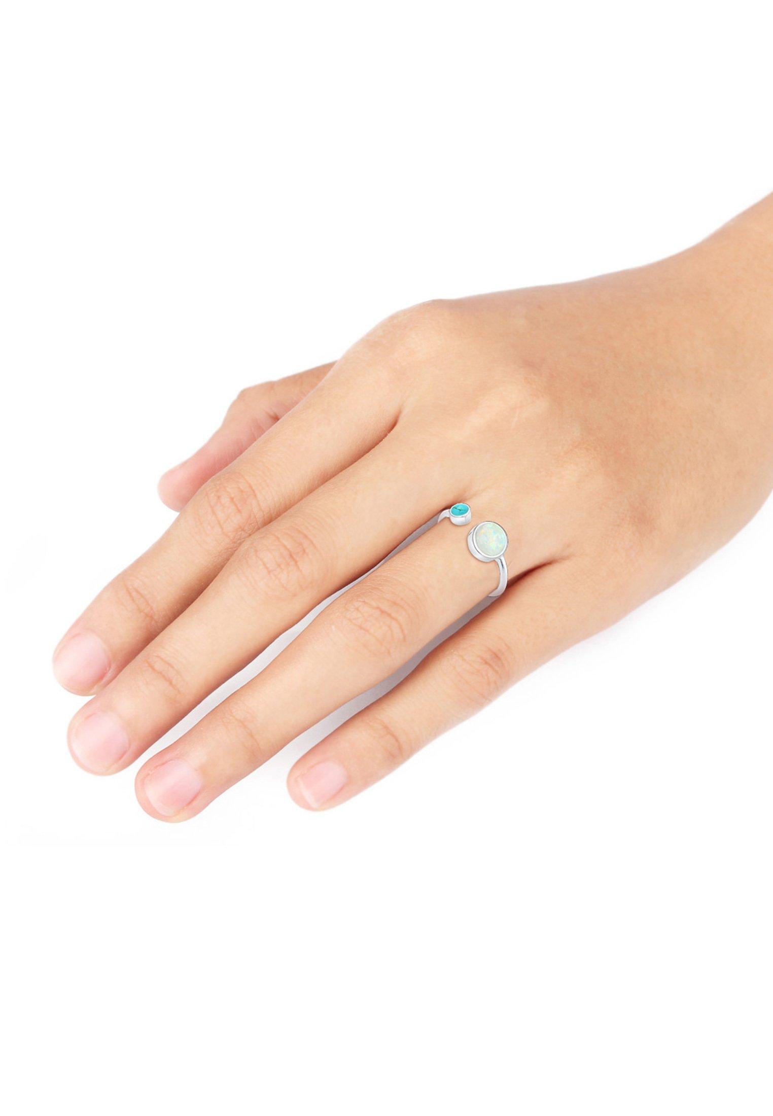Elli  Ring Geo Opal Howlith Boho Offen Verstellbar 