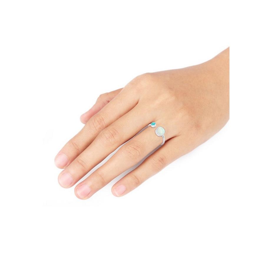 Elli  Ring Geo Opal Howlith Boho Offen Verstellbar 