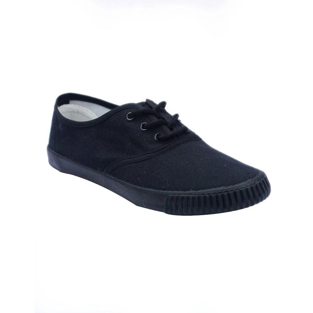 Image of Mono Schwarze Turnschuhe Zum Schnüren Unisex Schwarz 32