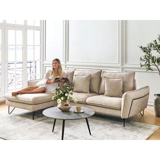 Beliani Ecksofa aus Chenillegewebe Modern SERSAN  