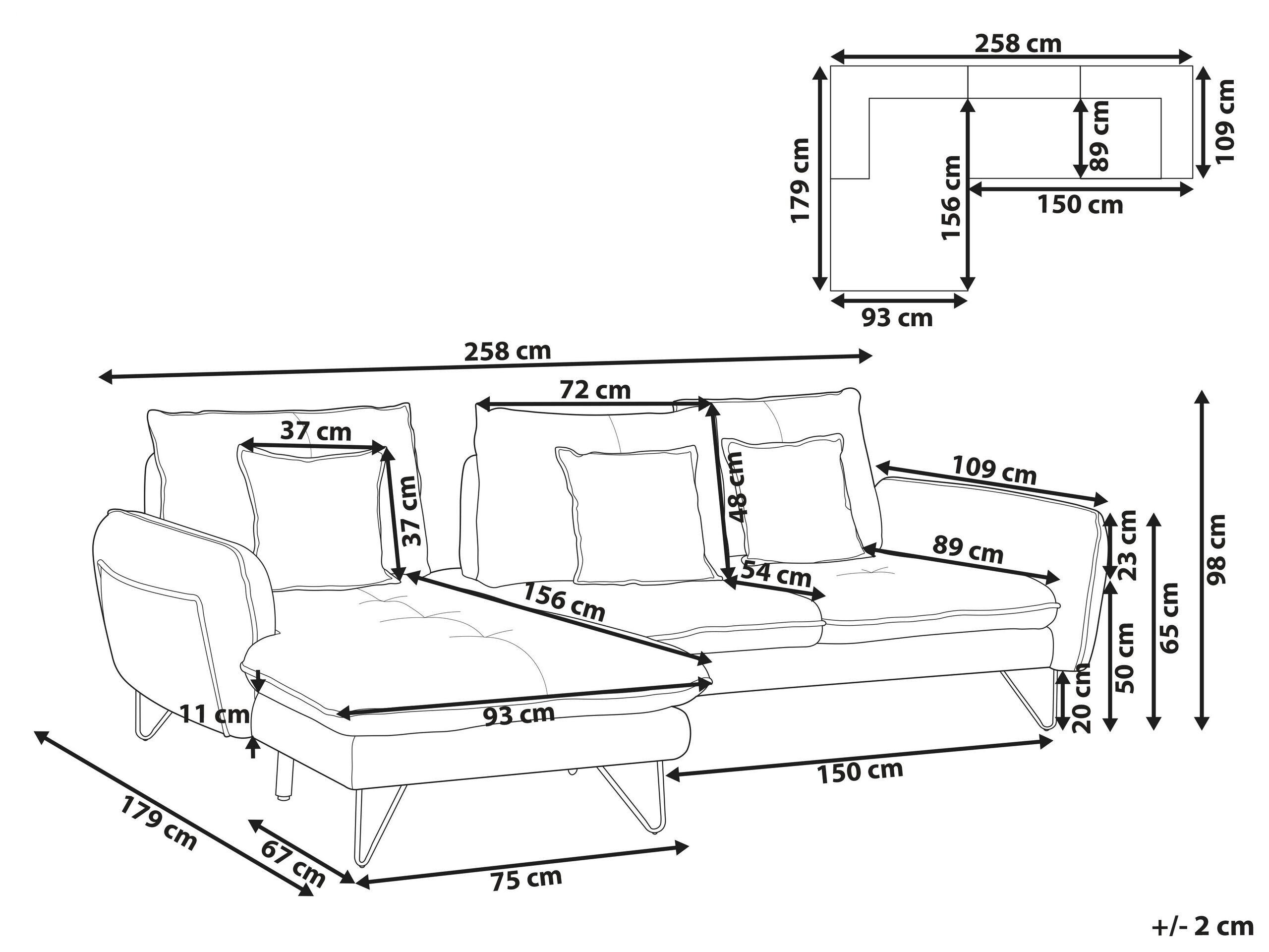 Beliani Ecksofa aus Chenillegewebe Modern SERSAN  