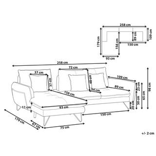 Beliani Ecksofa aus Chenillegewebe Modern SERSAN  