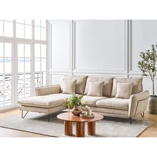 Beliani Ecksofa aus Chenillegewebe Modern SERSAN  