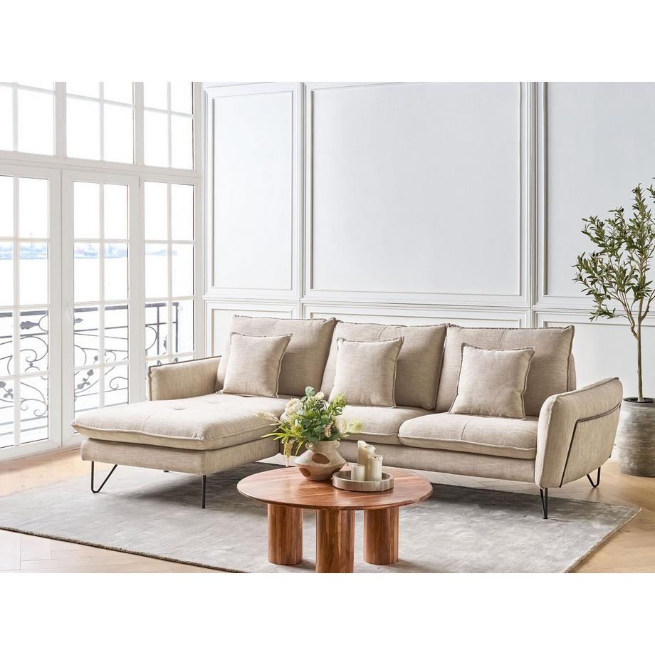 Beliani Canapé d'angle en Tissu chenille  SERSAN  